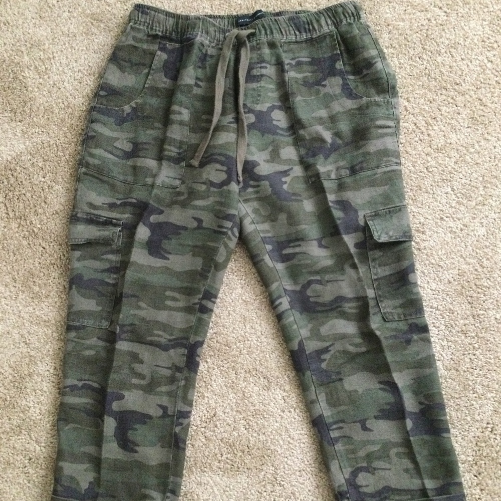 Sanctuary X Anthropologie Linen Cargo Pants